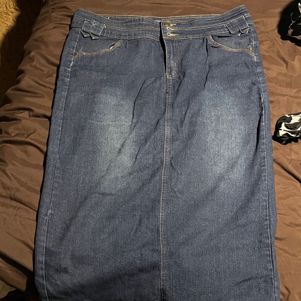 Classic Blue Denim Skirt